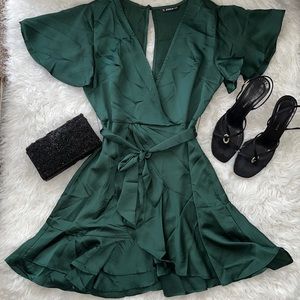 Satin Ruffle Dress